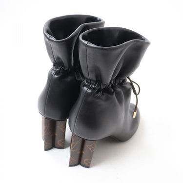LOUIS VUITTON boots leather black Women 40 Used Authentic
